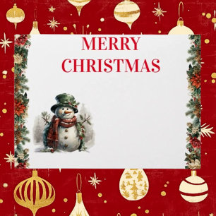 Snowman Niedliche Weihnachtswünsche Paper Napkin Serviette