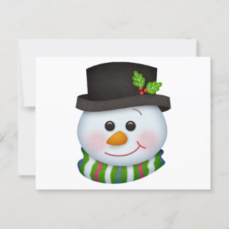Snowman - Niedlicher Snowman mit Hut Postkarte
