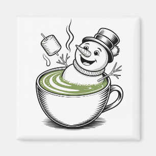 Snowman nimmt Bathub auf Macha Weihnachten Magnet