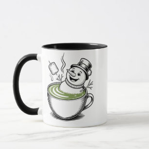 Snowman nimmt Bathub auf Macha Weihnachten Tasse