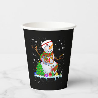Snowman Nurwish Christmas Lights Xmas Pappbecher