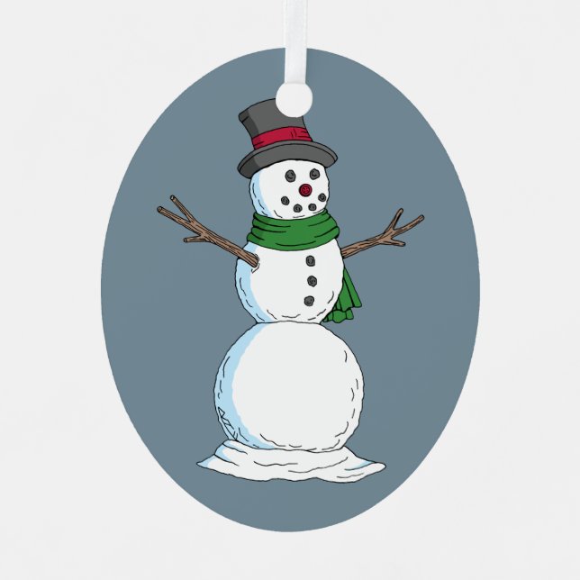 Snowman Ornament Aus Metall (Vorderseite)