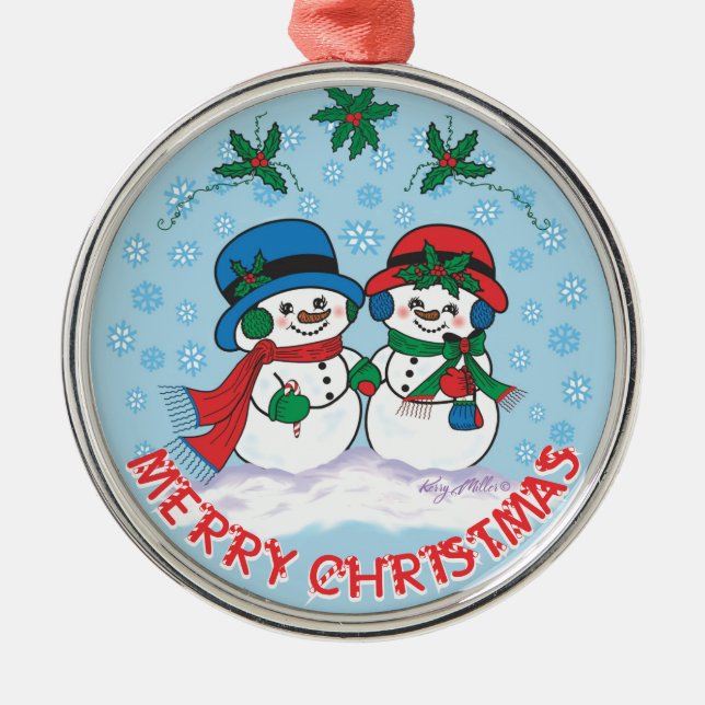 Snowman Ornament Aus Metall (Vorne)