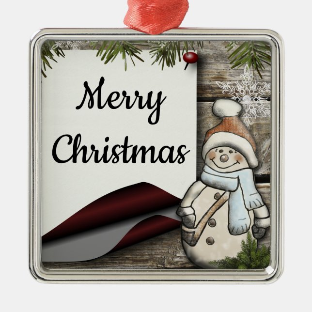 Snowman Ornament Aus Metall (Vorne)