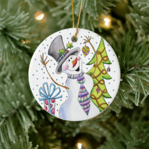 Snowman-Ornament Keramik Ornament