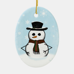 Snowman-Ornament Keramikornament