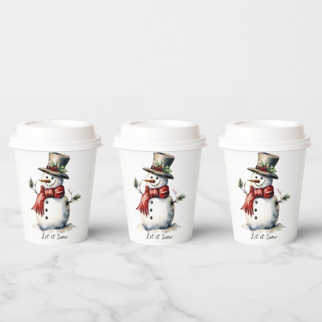 Snowman Paper Cup mit Lid Pappbecher (Multi)