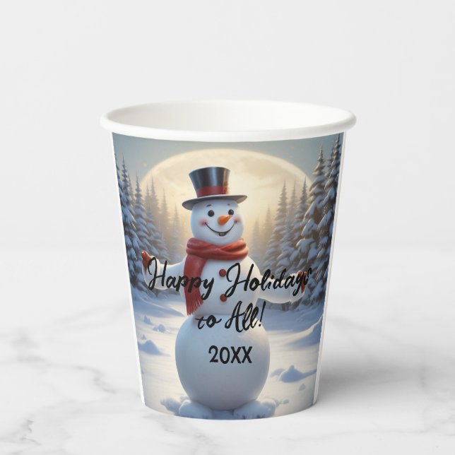 Snowman Paper Cups HAMbyWG Pappbecher (Rückseite)