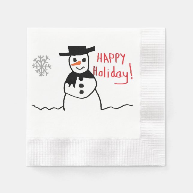 Snowman Paper Napkin Serviette (Vorderseite)