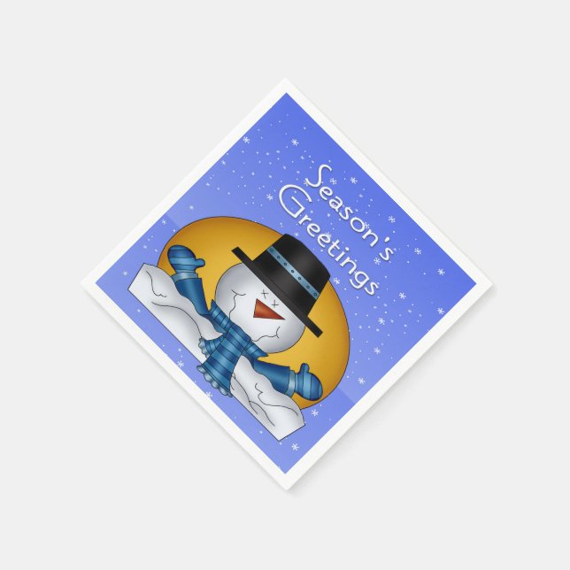 Snowman Paper Napkins Cocktail der Saison Serviette (Ecke)