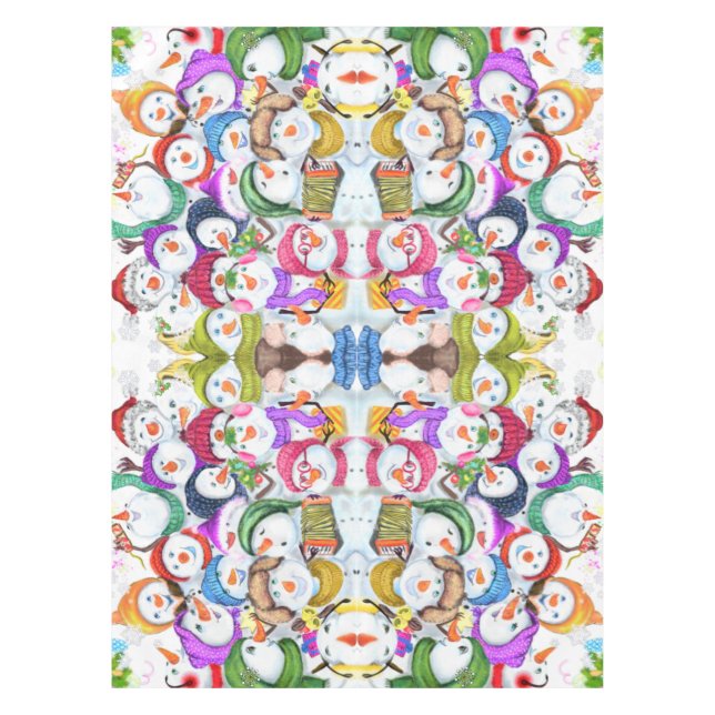 Snowman Party Weihnachts-Tableclout Tischdecke (Vorderseite)