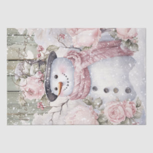 Snowman Pastel Pink Winter Weihnachten Seidenpapier
