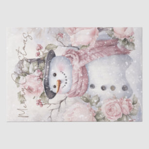 Snowman Pastel Pink Winter Weihnachten Seidenpapier