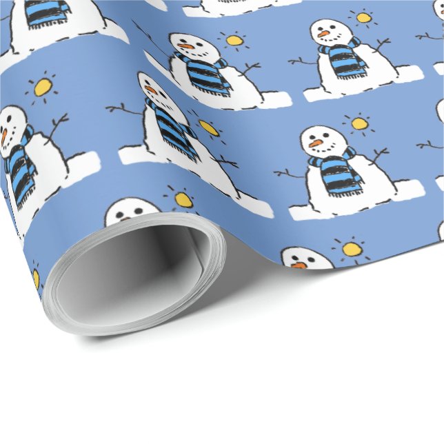 Snowman Pattern Design Geschenkpapier (Rolleneckpunkt)