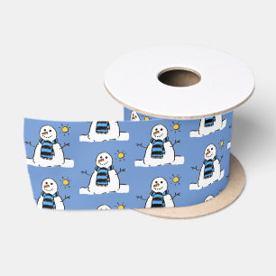 Snowman Pattern Design Satinband