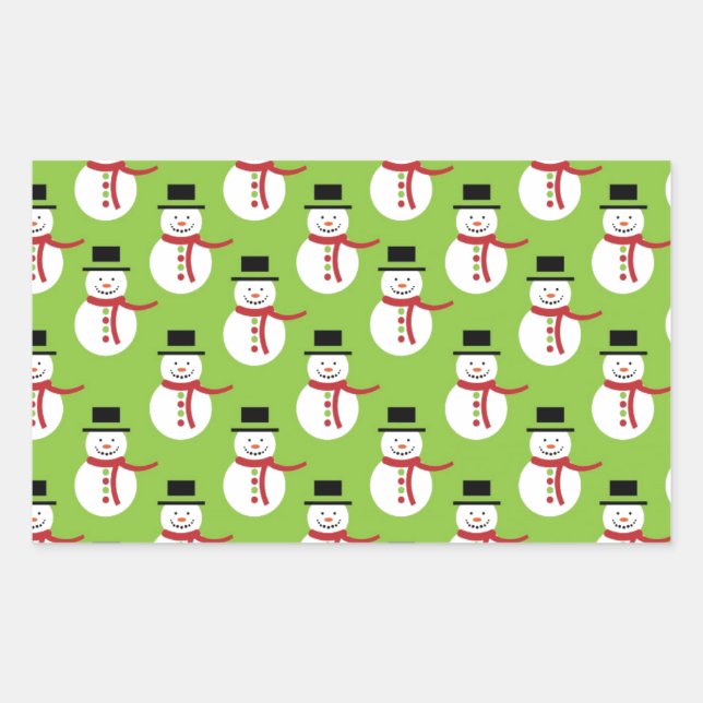 Snowman Pattern Rechteckiger Aufkleber (Vorderseite)