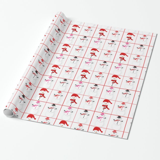 Snowman Pattern Wrapping Paper Geschenkpapier (Ungerollt)