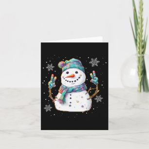 Snowman Peace Sign Weihnachtsschnee Frosty Winter Karte