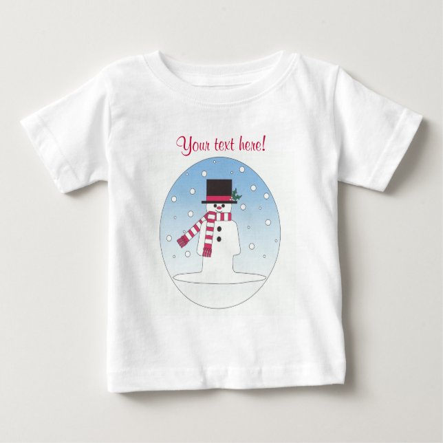 Snowman - Personalisiert Baby T-shirt (Vorderseite)
