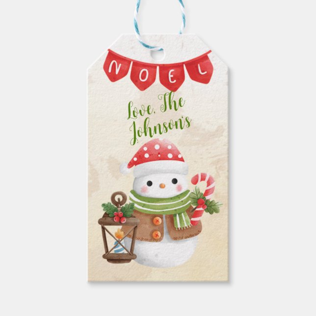 Snowman Personalize Geschenkanhänger (Vorderseite)
