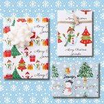Snowman Personalize Name 3 Christmas Geschenkpapier Set<br><div class="desc">Personalisieren Sie Name Snowman 3 Packpapier Blätter</div>