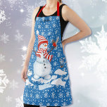 Snowman personalize Name Christmas Geschenk Schürze<br><div class="desc">Fügen Sie Ihren Namen Smilch Snowman Personalize Name Weihnachtsgeschenk</div>