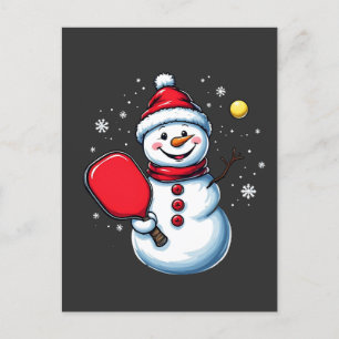 Snowman Pickleball Weihnachten Postkarte