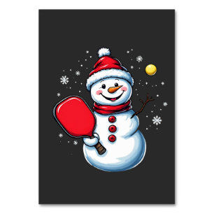 Snowman Pickleball Weihnachten Tischnummer