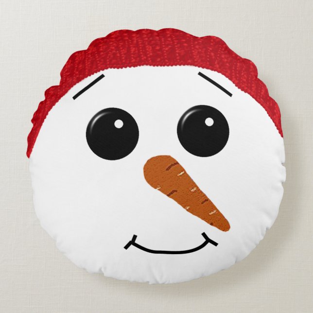 Snowman Pillow Rundes Kissen (Vorderseite)