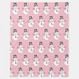 Snowman Pink Weihnachten Große Fleece Blanken