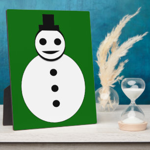 Snowman Plaque lächeln Weihnachten Fotoplatte