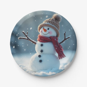 Snowman Plate ... Pappteller