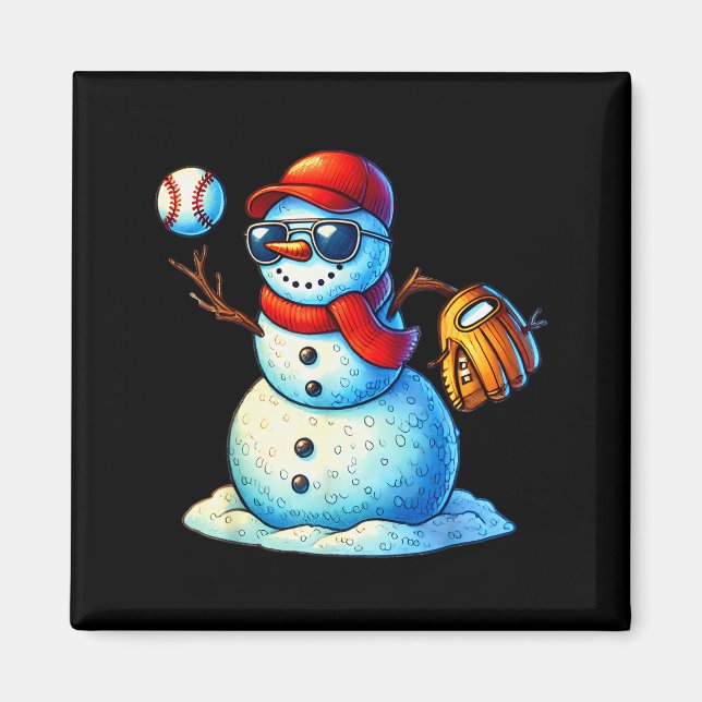 Snowman Playing Baseball As Tcher Boys Teens Chris Magnet (Vorne)