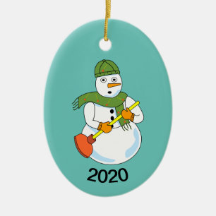 Snowman Plumber Keramik Ornament
