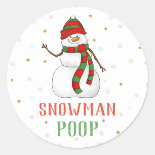 Snowman Poop Sticker Weihnachtsfeier Gefallen Labe