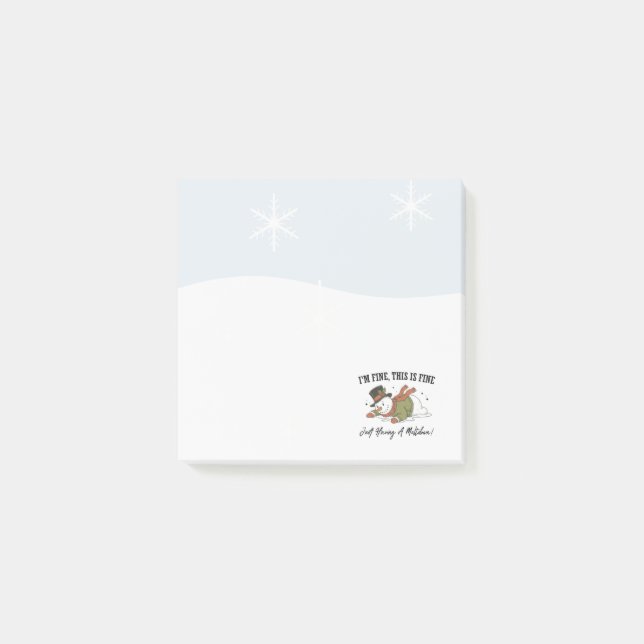 Snowman Post It Notes | Christmas Notes Post-it Klebezettel (Vorderseite)