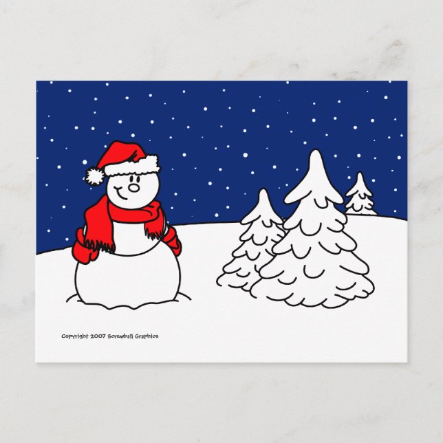 Snowman Postcard Postkarte (Vorderseite)