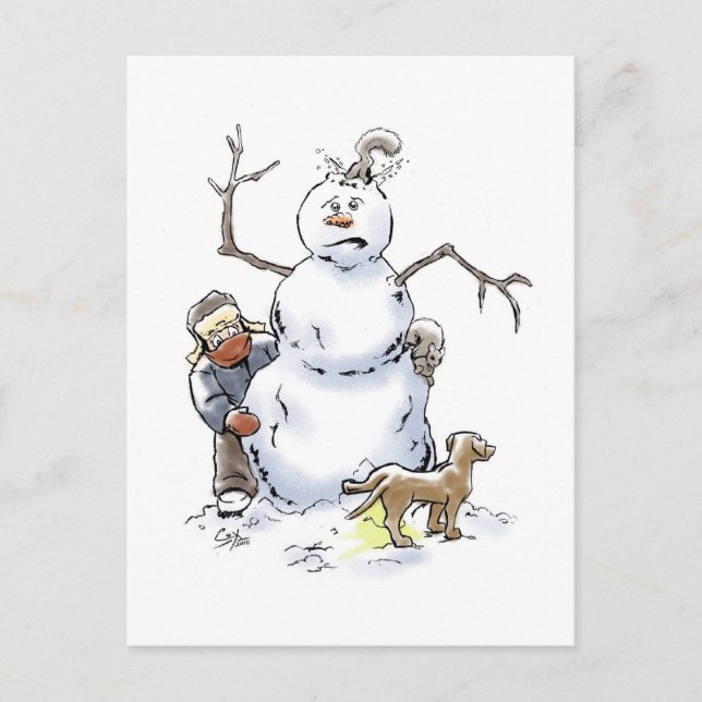 Snowman Postcard Postkarte (Vorderseite)