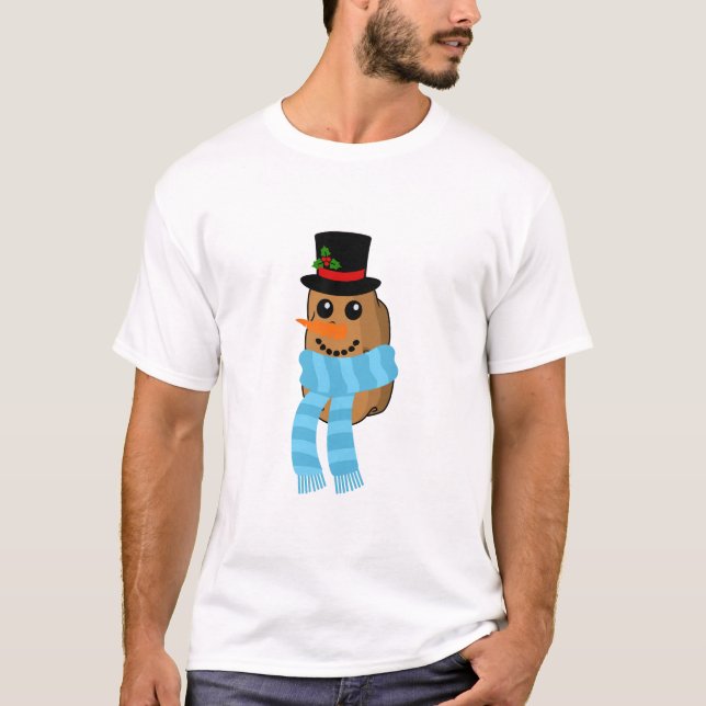 Snowman Potato Holiday Party T-Shirt (Vorderseite)