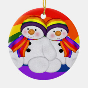 Snowman Pride (2 Seiten, eigener Text hinzufügen) Keramik Ornament