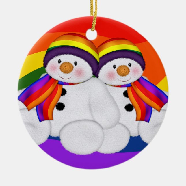 Snowman Pride Keramikornament (Vorne)