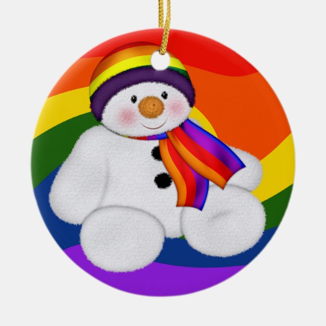 Snowman Pride Keramikornament (Vorne)