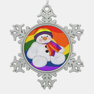 Snowman Pride Schneeflocken Zinn-Ornament