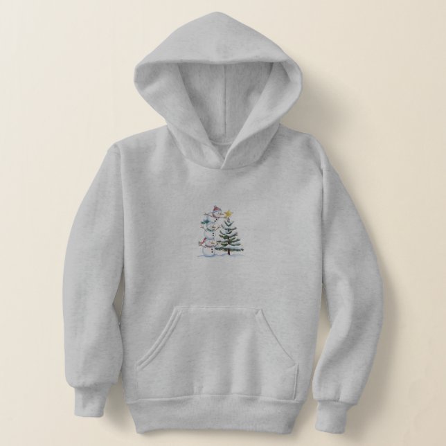 "Snowman Pyramid Decorating the Christmas Tree" Hoodie (Ablage )