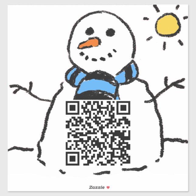 Snowman QR Code Aufkleber (Blatt)
