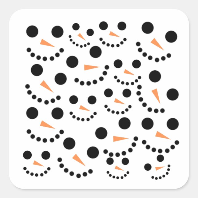 Snowman Quadratischer Aufkleber (Vorderseite)