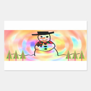 Snowman Rechteckiger Aufkleber