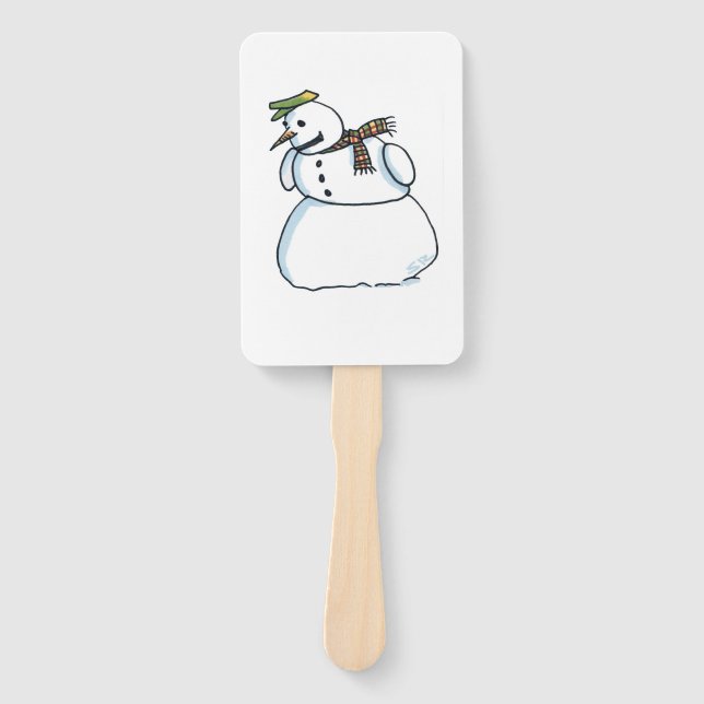Snowman rectangle hand fans fächer (Vorderseite)