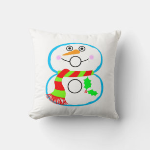 Snowman Red Green Scarf Weihnachtsfeiertag Zuhause Kissen