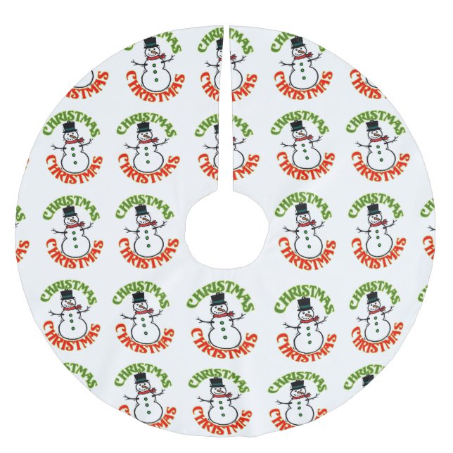 Snowman Red Green Weihnachtsgeschenke Geschenke Ge Polyester Weihnachtsbaumdecke (Vorderseite)